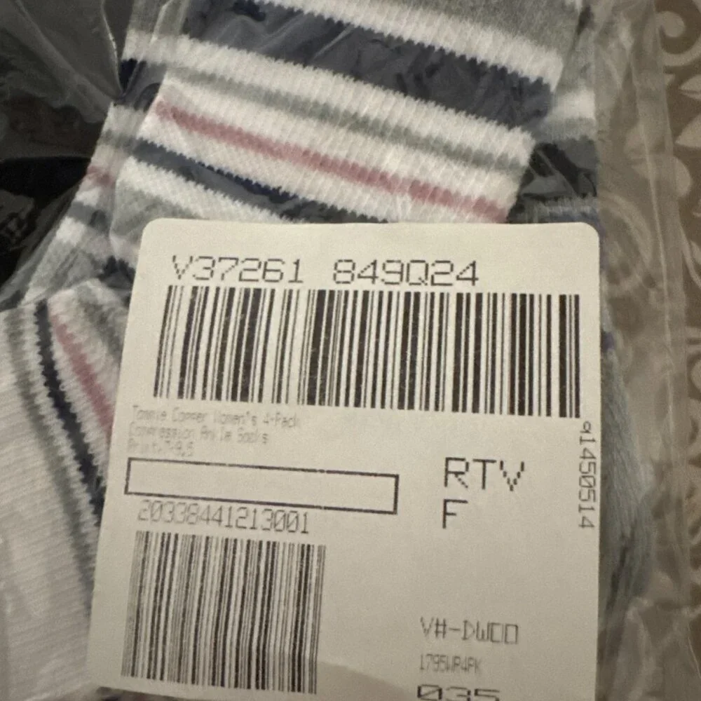 Tommie Copper Women's Set of 4 Ankle Compression Socks Basic - Medium 7-9.5 NEW